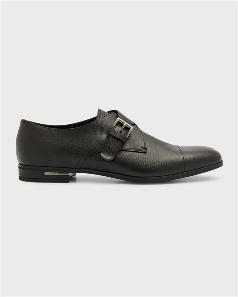 prada saffiano monk strap shoe|Prada Men's Saffiano Leather Monk Strap Loafers .